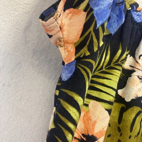 Vero Moda Milo Off Shoulder Linen Blend Dress Sz XL Tropical Resort Floral Dress - Picture 10 of 12